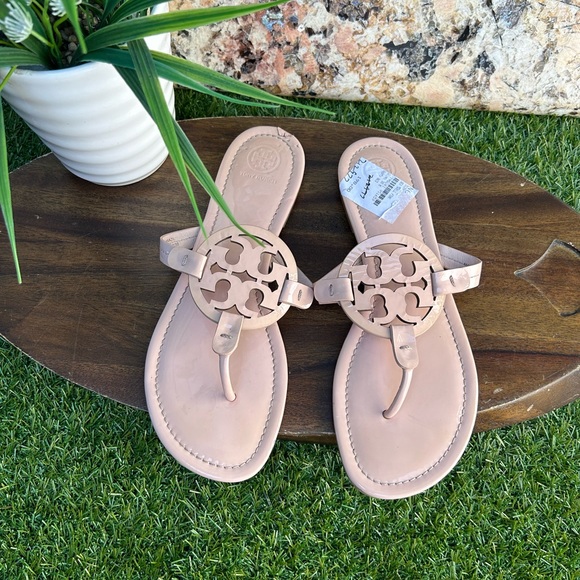 Tory Burch Shoes - TORY BURCH🌸Miller seashell pink sandals patent Leather Size 10